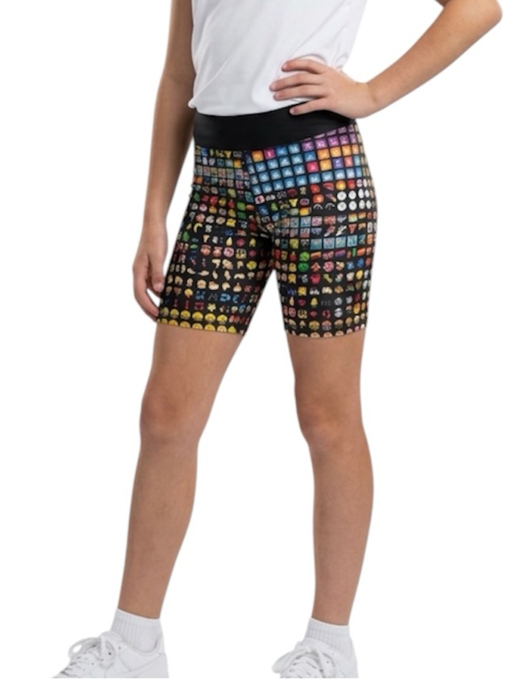 Terez Girl’s Black Emoji Bike Shorts Size Medium